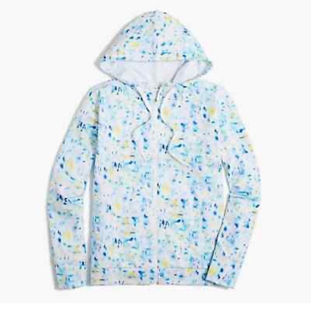 J. Crew Factory - Multicolor White Blue Light Active Hoodie - Size Small NWT